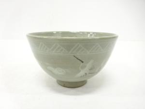 京焼　妙見窯　雲鶴　茶碗